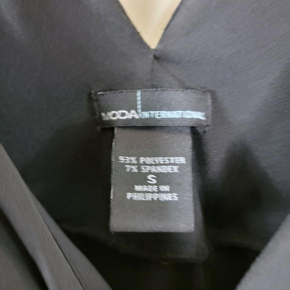 Moda International | Black Double V Body Con Dress Size Small - Picture 5 of 7